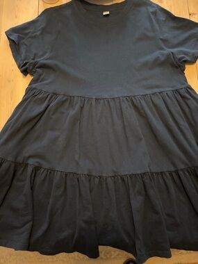 Old Navy Navy Blue Tiered Short Sleeve t shirt  Dress XL